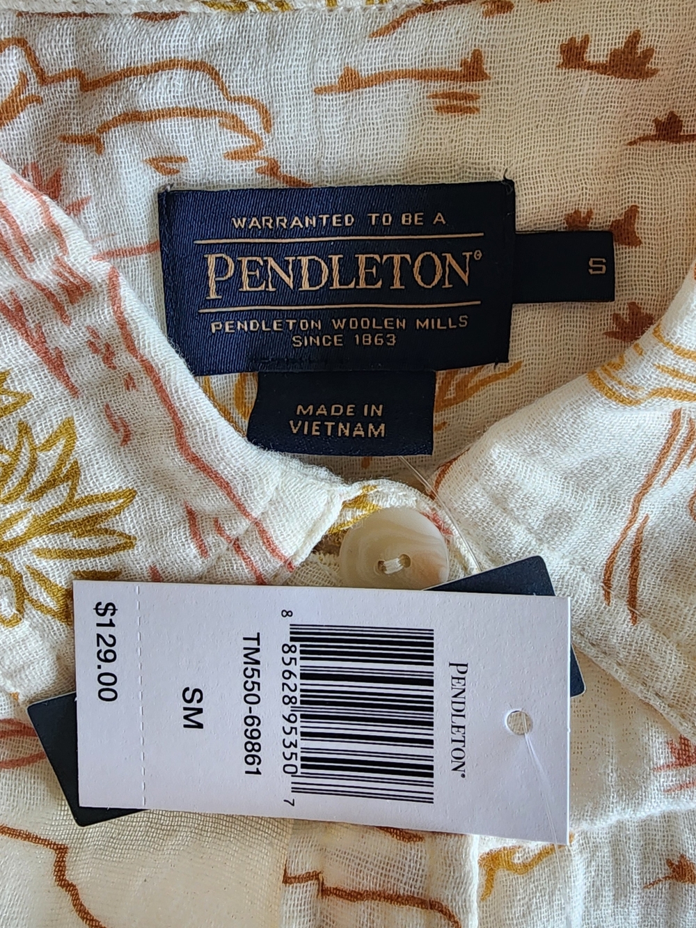 Pendleton Desert Cream Short-Sleeve Button-Up - Picture 2 of 3